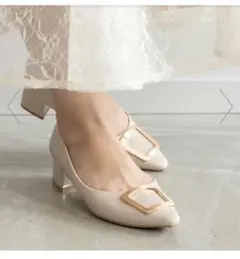 【RANDA】美品　スクエアゴールドパーツパンプス