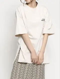 Mila Owen サイドスリットビッグTシャツ キャメル サイズ0