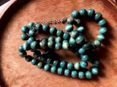 お値下げ訳あり⭐︎大きなウッドビーズ⭐︎ロングネックレス♪