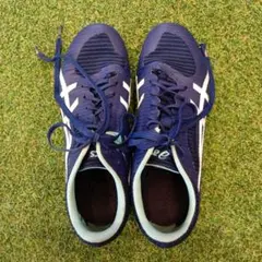 ASICS 短距離・中距離スパイクEFFORT24.5初心者 シューズ ネイビー