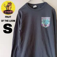 USA古着 FRUIT OF THE LOOM　ロングTシャツS　グレー