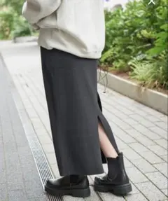 Spick&Span ラメリブニットロングスカート 黒 36 新品未使用