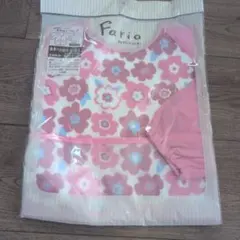 Fario 長袖エプロン ピンク フラワー柄