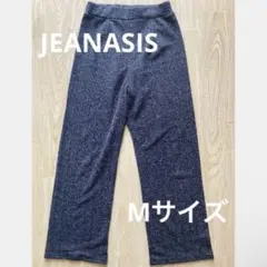 JEANASIS ブラック ラメ サンカク柄 ストレートパンツ カジュアル Mのサムネイル