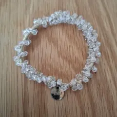 クリアビーズ ヘアゴム チャーム付き
