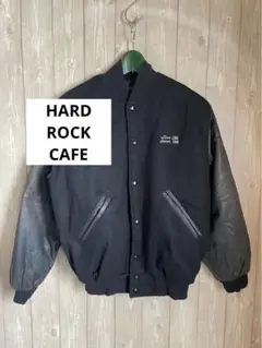 【90s】希少　Hard Rock Cafe　レザースタジャン　本革 90s】希少 Hard Rock Cafe レザースタジャン 本革