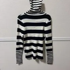 SHEIN ボーダー タートルネック ニット 長袖