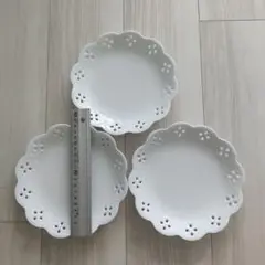 【最終値下げ】ポーセラーツ　白磁　3点セット 約19cm 新品 未使用 かわいい