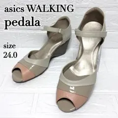 アシックス ペダラ pedala ストラップ オープントゥ ウェッジソール 24