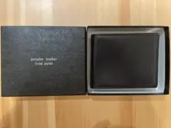 牛革 二つ折り財布 黒 genuine leather