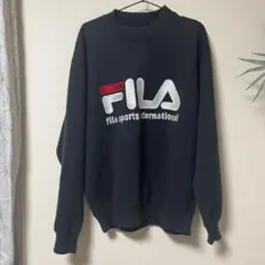 90s 古着　FILA フィラ　ロゴ　モックネック　スウェット トレーナー