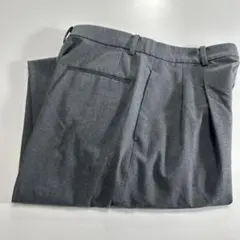 UNIQLO ワイドパンツ 美品 ダークグレー 細見え タック入り