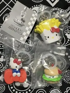 ハローキティ アメリカンデザイン　めじるし　ガチャ　リボン　ポテト　ハンバーガー