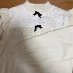 地雷系 量産型 トップス ニット リボン アイボリー