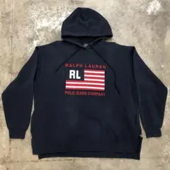 90-00s Ralph Laurenラルフローレンスウェットパーカー ブラック