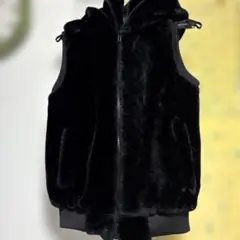 男女兼用フード付きボアフリースベスト