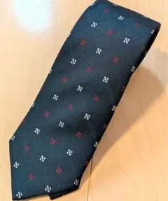 シルク100％★ネイビー小紋柄ネクタイ