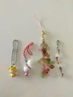 ハローキティ ストラップ 4個セット