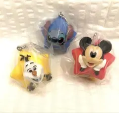 新品 ディズニーキャラクターお星さまマスコットチャーム2 ミッキー オラフ