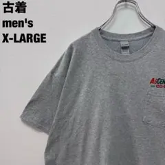 古着 GILDAN ギルダン Tシャツ 企業ロゴ 胸ポケ シンプル グレー XLのサムネイル