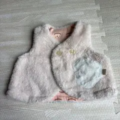 【値下げ】アプレレクール　ベビーファーベスト ベージュ60-70