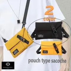 サコッシュ ショルダーバッグ メンズ 携帯ポーチ 黒 コンパクト 人気 ミニ