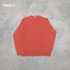 UNIQLO 126136 L カシミヤ100%クルーネックセーター オレンジ