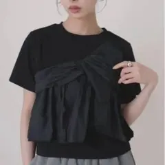 LIAN アシメビスチェドッキングトップス　ブラックのサムネイル