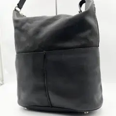 トッズ トートバッグ ワンハンドル バケツ ロゴ バイカラー シボ革 黒 紺