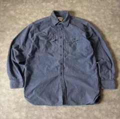 L.L.Bean シャモアクロスシャツ L 長袖 ブルー 厚手　メンズ