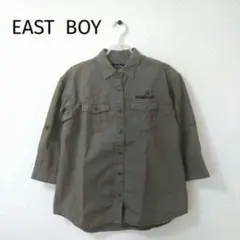 EAST BOY　イーストボーイ　七分袖　コットン　カーキ シャツ　ブラウス