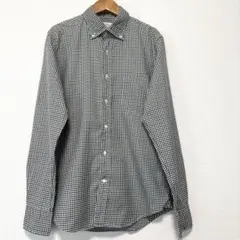 グリーンレーベルリラクシング　メンズ　ボタンダウン　チェック 長袖シャツ　緑　M