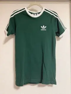 adidas オリジナルス グリーン Tシャツ 3本ライン