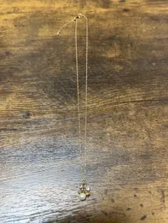 ピンクゴールド パール調ビーズチャーム ネックレス