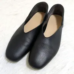 美品✨️ENあしながおじさん　スクエアトゥ　フラットシューズ　レザー　24cm