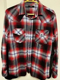 TWICEミナ着用 DIESEL 長袖シャツ レッド/ブラックチェック