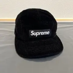 Supreme コーデュロイキャンプキャップ Capボックスロゴ レザー