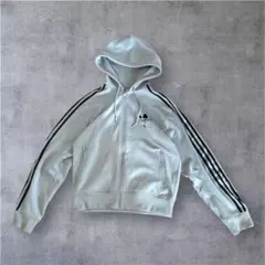 adidas 短丈 トラックジャケット パーカージップ 青 黒 00s