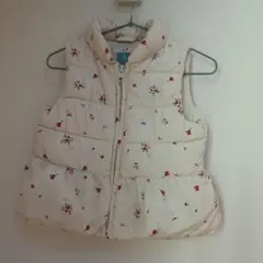 babyGap ベビーギャップ 中綿ベスト 90㎝ 小花柄 フリル ボア 暖か