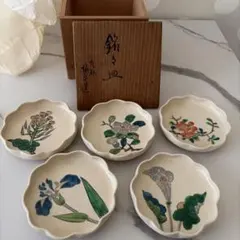未使用】清水焼の銘窯 陶泉窯 箸置き 花暦12種セット 木箱入り【銀座