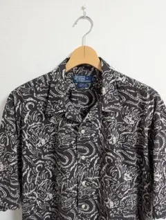 90s　ポロバイラルフローレン　半袖シャツ　オープンカラー　CLAYTON　総柄