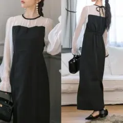 新品タグ付き OLIVE des OLIVE 後ろリボンドッキングワンピース