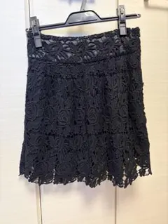 レースタイトスカート M 黒