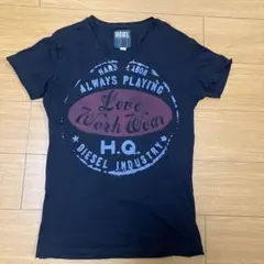 DIESEL VネックTシャツ グラフィックプリント　S