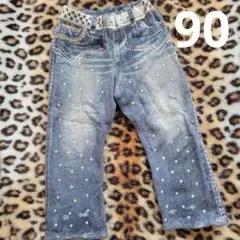 ヒスミニ　ライクアデニム　ボトムス　長ズボン　Size90　大きめ　柔らかい