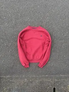 90s vintage Champion スウェット レッド 刺繍ロゴ 短丈
