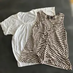 ZUCCA 半袖トップス2枚重ね （デザインタンクトップとTシャツ） サイズMのサムネイル