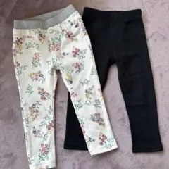 花柄コットンパンツ ストレッチパンツ 95cm