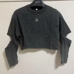 GU 長袖カットソー ブラック M