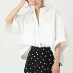 &Simplicite コットンタイプライタークロップ丈シャツ ホワイト